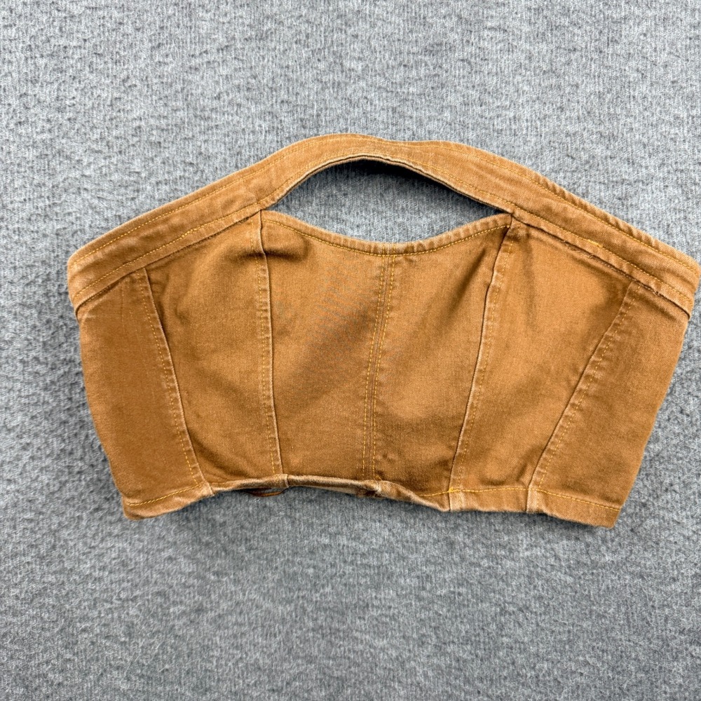 Urban Outfitters Women's S Small Brown Denim Halter Corset Top